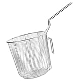 VERDANVERSE Cesta de Malla de Acero Inoxidable Colador para Fideos Filtro Resistente para Cocina Hogar con Gancho para Escurrir y Freír Alimentos