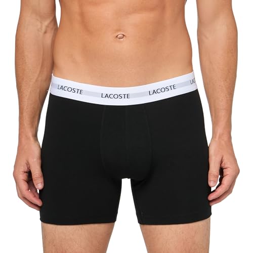 Lacoste Men's Cotton Stretch Essentials Boxer Briefs, 3-Pack, Black/White/Grey, Large2