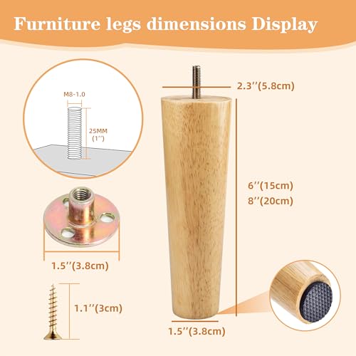 REGAL DISPLAY furniture legs 20cm, wooden furniture legs - Image 2