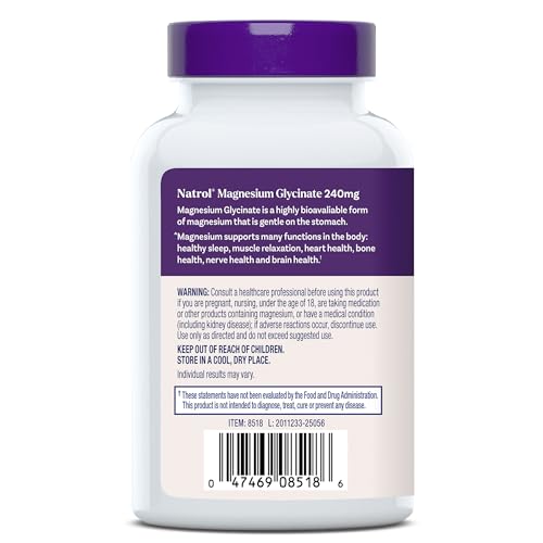 Natrol High Absorption Magnesium Glycinate 240 mg, 120 Capsules - image 8