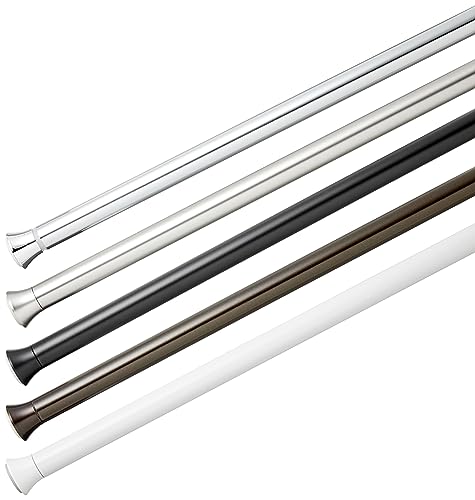 Image of Amazon Basics No Drill, Non Slip Tension Curtain Rod, Adjustable Length 24-36 inch, Classic Finial, Bronze