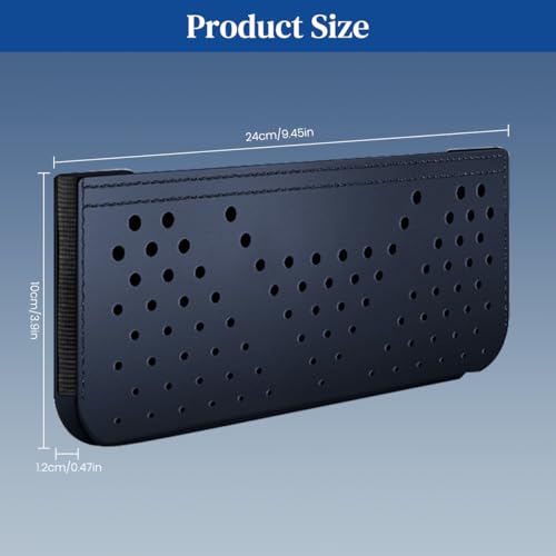 Image of STHIRA Car Storage Pouch for Dashboard PU Breathable Utility Pouch Peel-and-Stick Storage Car Accessories Bag for Phone,Keys,Cards Sunglasses 24x10cm