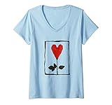 Photo Gallery donna flower heart maglietta con collo a v Photo Gallery donna flower heart maglietta con collo a v