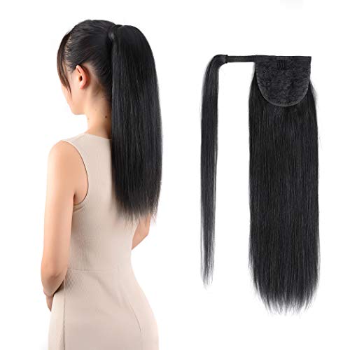 Extensions de cheveux humains marron à clip avec cordon de serrage naturel
