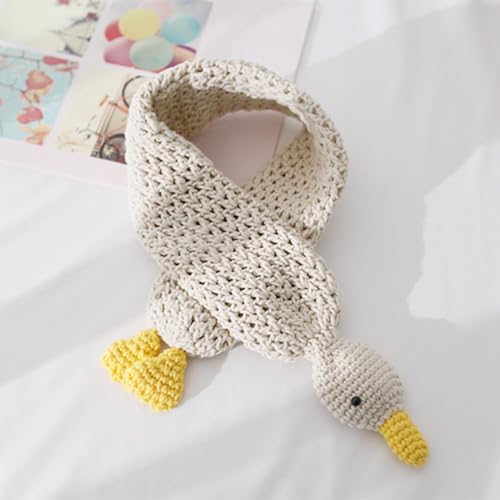 Bufanda de punto para niños que no se cae con diseño suave de pato animado 6