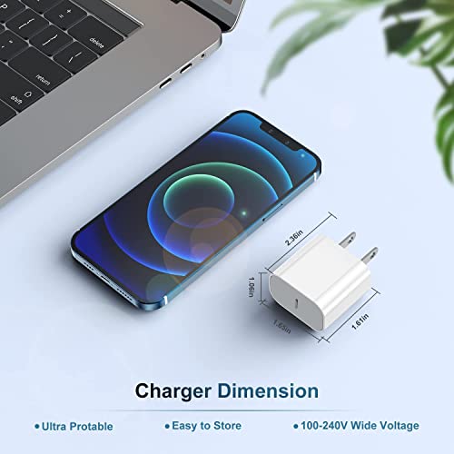 iPhone 18 17 16 15 Charger 20W USB C Fast Charging Block Plug and 6ft Type C to C Cable - image 7