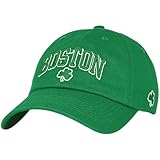 E BY ELIDAN Boston Shamrock Embroidered Cotton Baseball Cap – Classic Dad Hat with 3 Leaf Clover Design, Adjustable Metal Buckle Strap, Unstructured Low-Profile Style Kelly Green