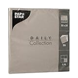 “PAPSTAR '300 servilletas 'Colección DAILY' pliegue 1/4 32 cm x 32 cm gris