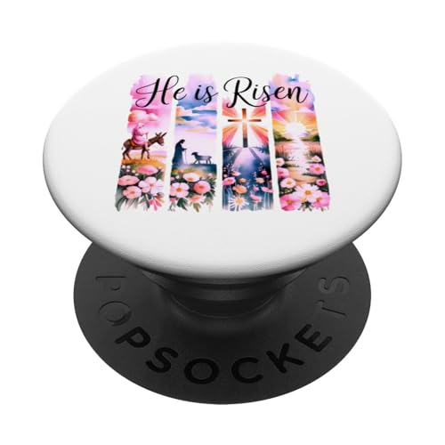 Motif Floral Vintage Religieux Religieux de Pâques PopSockets PopGrip Adhésif