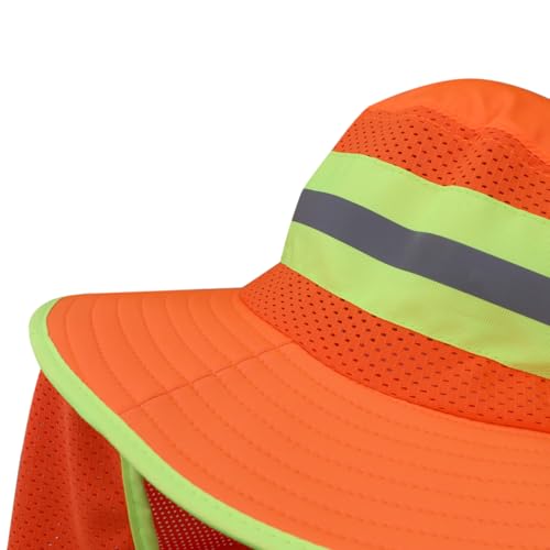 Image of TZ Promise Men High Visibility Reflective Bucket Hat with Neck Flap Wide Brim Boonie Sun Hat Cap