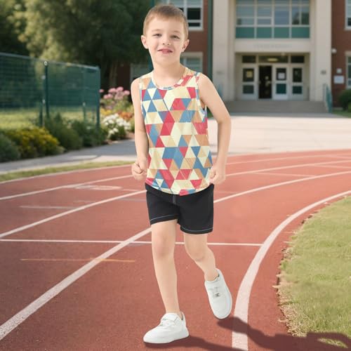 J JOYSAY Geometric Triangle Sketch Beige Boys Tank Top Sleeveless Muscle Shirts Quick Dry Kids T-Shirts 3-15T 5