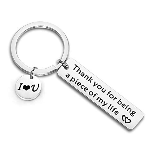 Zuo Bao Couple Gift Thank You for Being A Piece of My Life Keychain for Girlfriend Boyfriend Gift Husband Keychain