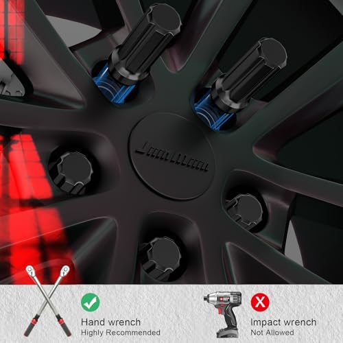 Image of 20PCS 1 /2x20 Lug Nuts Black with 7 Spline Tuner, 1 /2 inch-20 Locking Lugnuts 2 inch Length with 1 Socket Key, 60 Degree Conical /Cone Bulge Seat Closed End