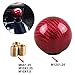 RYANSTAR Carbon Fiber Shift Knob Gear Shifter Knobs with 3 Adapters Round Ball Stick Shifter Level Red