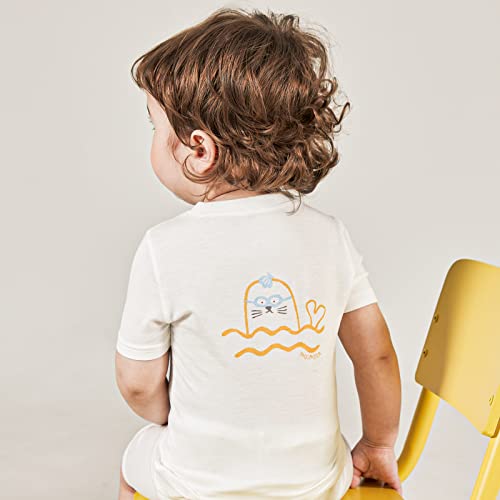 Moimoln Solid Viscose Baby Toddler Kids Girls Boys Short Soft Cool Summer Pjs Sleepwear Pajamas Set White 4T #TOP2