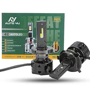 Auto YU LED 180W Automotive Grade | Double Copper Tube | 18000Lm 6000k White Car headlight bulb (12V,180W/2bulbs) (H3)