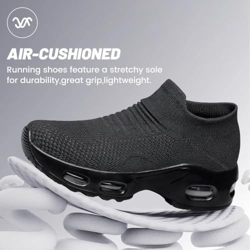 Image of YHOON Women's Walking Shoes Slip-On - Comfortable Work Shoes for Standing All Day, Breathable Air Cushion Nursing Sneakers