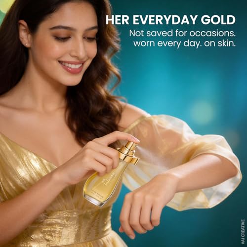 Image of Riya Intense Gold Eau De Parfum For Men & Women | Fresh Fruit & Floral Scent | Long-lasting Upto 8 hours - 100ml