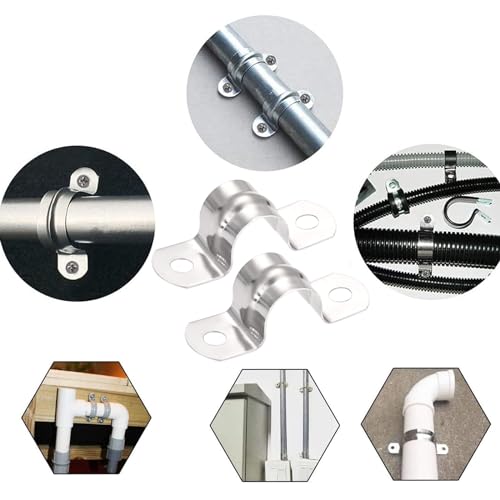 TOP-VIGOR 25Pcs 15mm(0.6") Rigid Pipe Strap, 2 Holes U Bracket Pipe Clips - Image 4