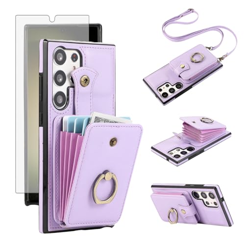 Coque Samsung S24 Ultra violette à bandoulière pour femmes actives