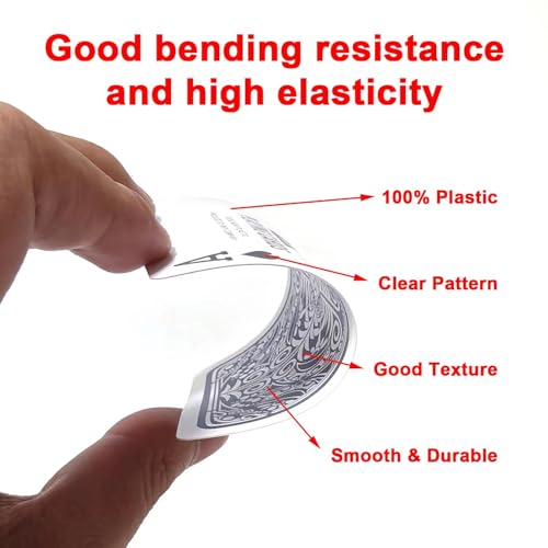 Generisch 2X Wasserdichter Kunststoff Spielkarten, Profi Kartendeck, Kartenspiele Für Bridge, Skat, Blackjack, Canasta, Texas, Romme, Go Fish, Camping (Rot & Blau) – Bild 6