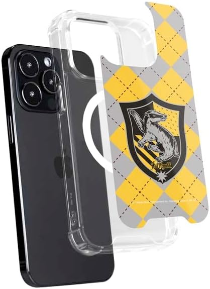 Skinit Phone Case Compatible with MagSafe iPhone 15 Pro Max - Officially Licensed Wizarding World Harry Potter Hufflepuff Crest Design