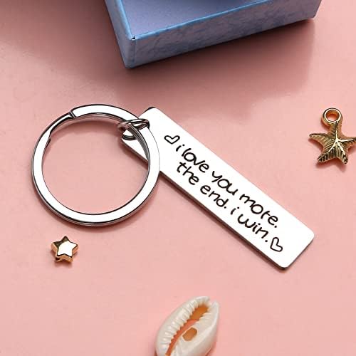 Macsiler I Love You More The End I Win Keyring Couple keychain Valentine's Day Birthday Gifts For Him Her Boyfriend Girlfriend Husband Gifts