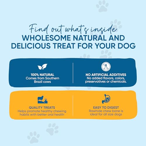 Large-Rawhide-Bones-8-9-15-Count-Premium-Natural-Dog-Bones-for-Long-Lasting-Chews-Free-Range-Grass-Fed-Cattle-with-No-Hormones-Additives-or-Chemicals Large Rawhide Bones 8 9 15 Count Premium Natural Dog Bones for Long Lasting Chews Free Range Grass Fed Cattle with No Hormones Additives or Chemicals