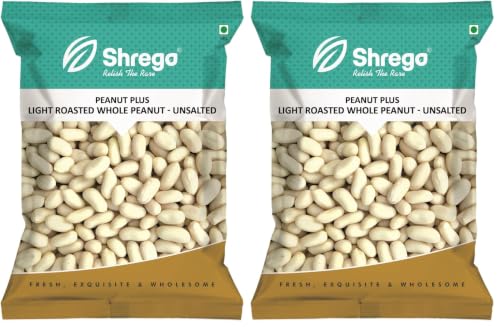 Image of Shrego Peanut Plus Light Roasted Whole Peanut Unsalted 360g (Vacuum Packed) (Pack of 2)