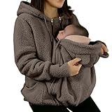 Generico Giacca Premaman e Porta Bebè Multifunzionale 5 in 1 | Cappotto Porta Bebè Donna con Cappuccio e Cerniera