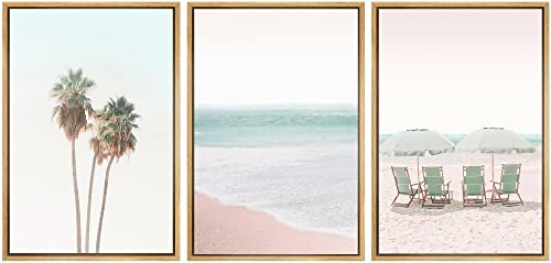 SIGNWIN Framed Canvas Print Wall Art Set Retro Vintage Pastel