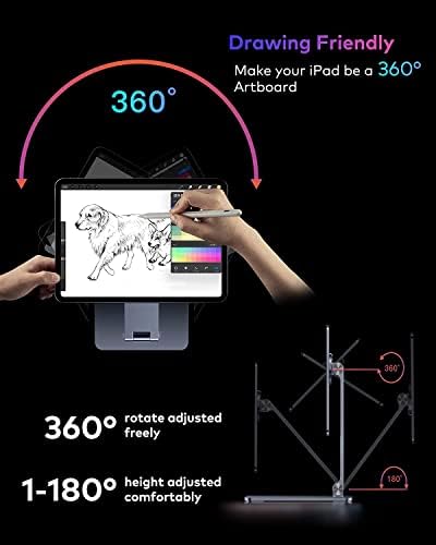 iPad Magnetic Stand, Adjustable Tablet Holder/Magnetic Cradle for Painter & Gamer, Easy to Use & No Need to Assemble, Only Compatible with iPad Pro 12.9 inch 3rd/4th/5th