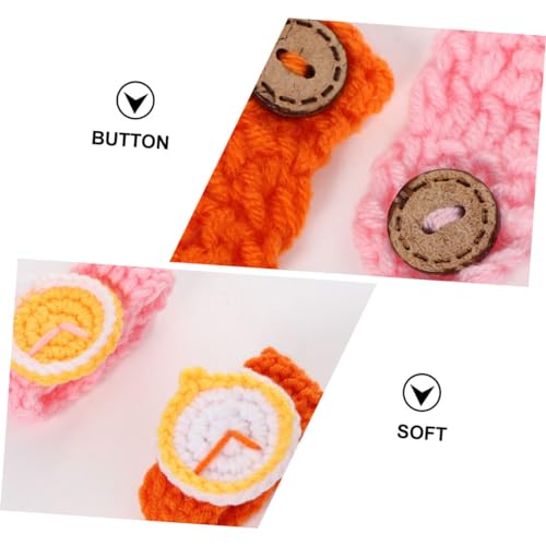 2pcs Funny Simulation Knitted Wristwatches for Couples Soft Bracelet Watches and Orange for Students and Festivals Stylish and Comfortable2