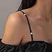 1PCS Rhinestone Bra Shoulder Straps for Women Adjustable Luxury Sexy Crystal Lingerie Strap Non-slip Detachable Fashion Underwear Chain Bridal Wedding Dress Rave Festival Summer Body Jewelry (Black)