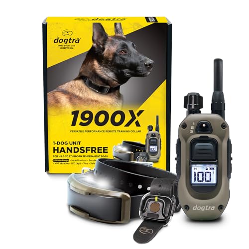 Image of Dogtra 1900X Handsfree E-Collar for Dog Training - 3 /4 Mile Range, for Dogs 45 lbs+, Waterproof, 100 Stimulation Levels, Vibration, Tone, Rechargeable - Hands-Free Remote for Dog Owners and Trainers