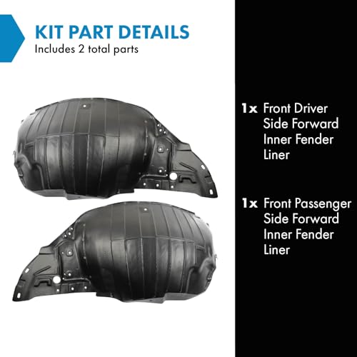 Image of TRQ Front Inner Fender Liner Set Compatible with 2009-2020 Nissan 370Z NI1248121 NI1249121