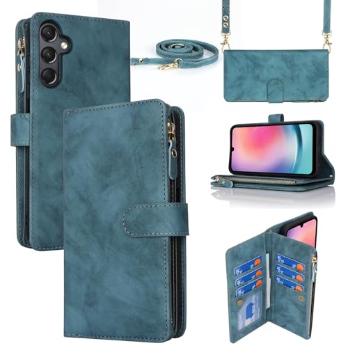 Étui Samsung Galaxy A25 5G avec poche zippée et bandoulière amovible