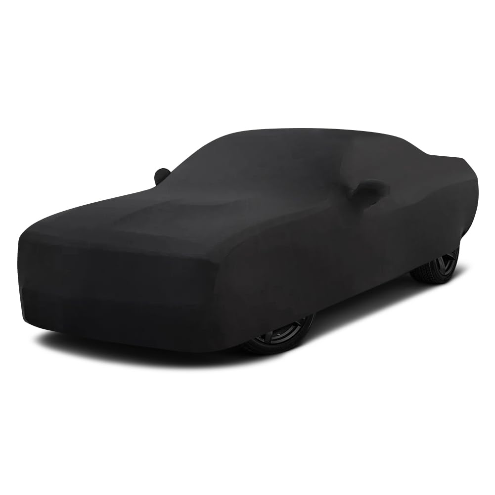 Indoor Car Cover for Dodge Challenger Soft Stretch Car Cover | Dust-Proof Protection Full Exterior Fits up to 202 inches, Black