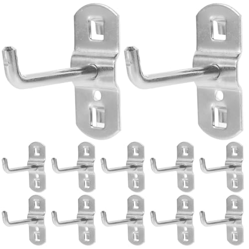 Didiseaon Crochet pour Panneau Perforé: 12 Pièces Crochets de Suspension en Métal de 5cm pour Organiser Outils sur Panneau Perforé Mural pour Garages, Remises à...