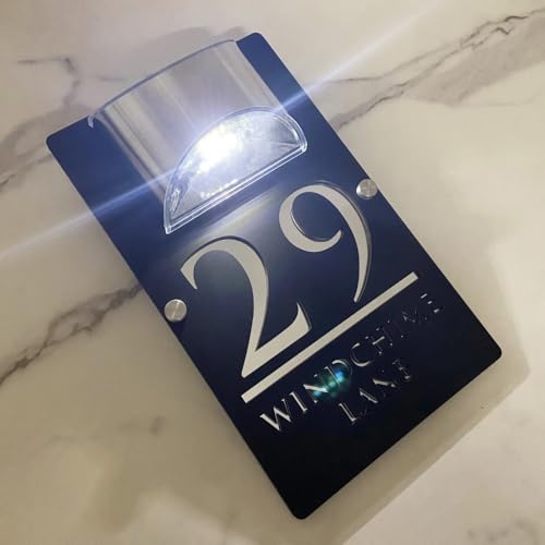Numéro de maison solaire extérieur personnalisé pour plaque de rue