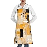 ZSUUGJ Delantal de cocina retro ajustable impermeable con bolsillo para cocinar, hornear y asar a la parrilla para hombres y mujeres