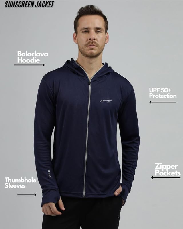 Image of BE SAVAGE Balaclava Sunscreen Jacket For Men