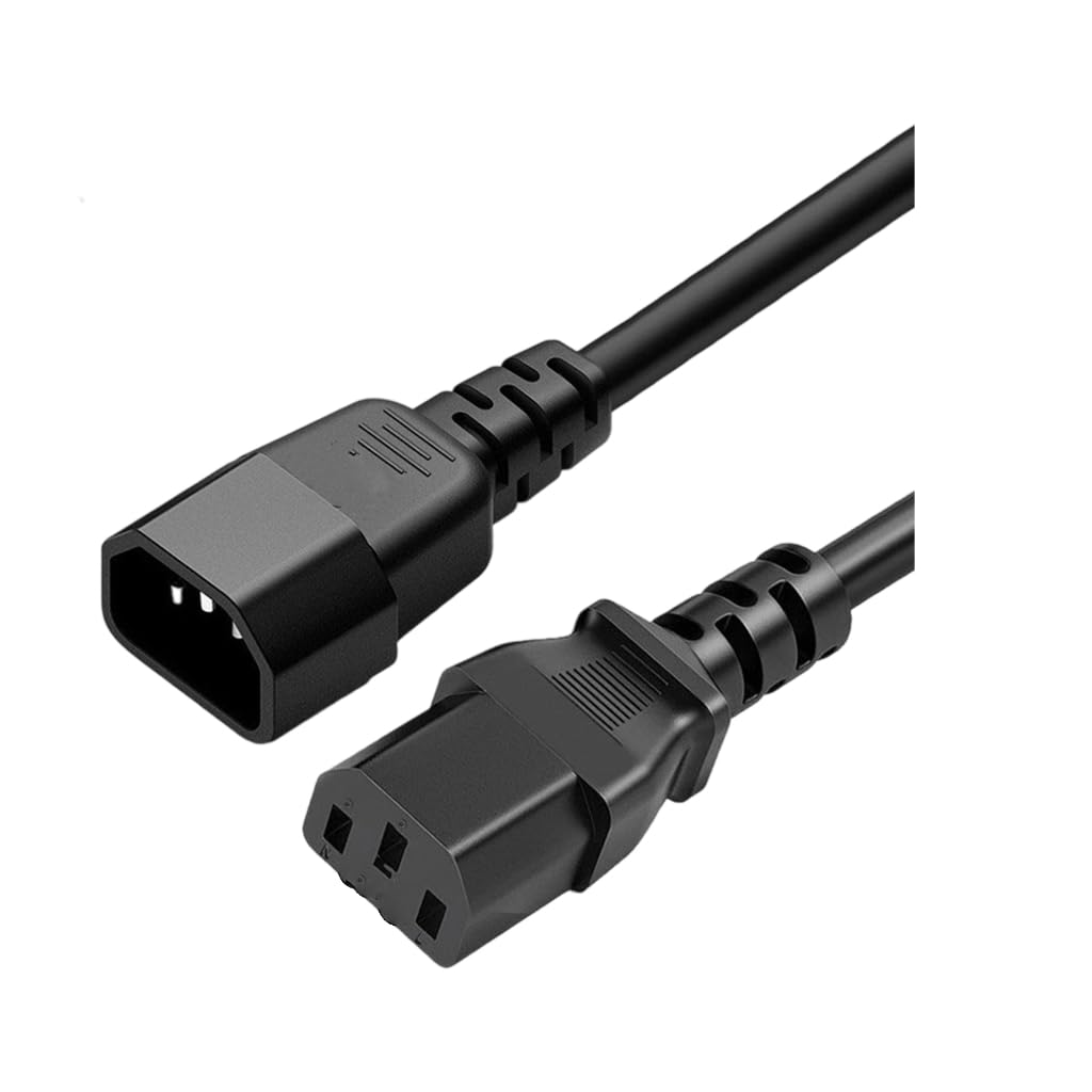 IEC C13 auf C14 Netzkabel, 18 AWG, schwer entflammbar, Kupferkern-Verlängerungskabel für Elektronik und Bürogeräte