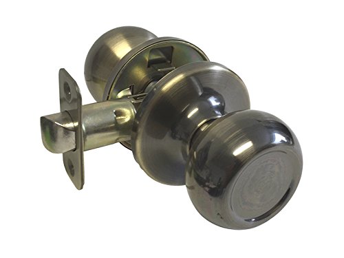 6 Pack Antique Brass Passage Door Round Knob Handle (Hall