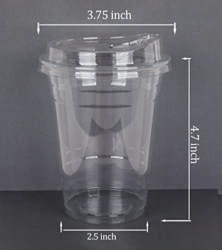 Image of Golden Apple Cup series, 16oz Clear Plastic cups with Sip lids (Strawless) 50sets(50cups+50lids)