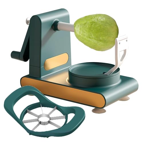 Obstschäler - Apfelschälmaschine | Birnenschäler Mit 8 Keilen, Hobel Und Entkerner | Obst- Und Gemüseschäler Aus Edelstahl | 3in1 Multifunktions-Obstschäler | Manuelle Kartoffelschälmaschine Für Obst