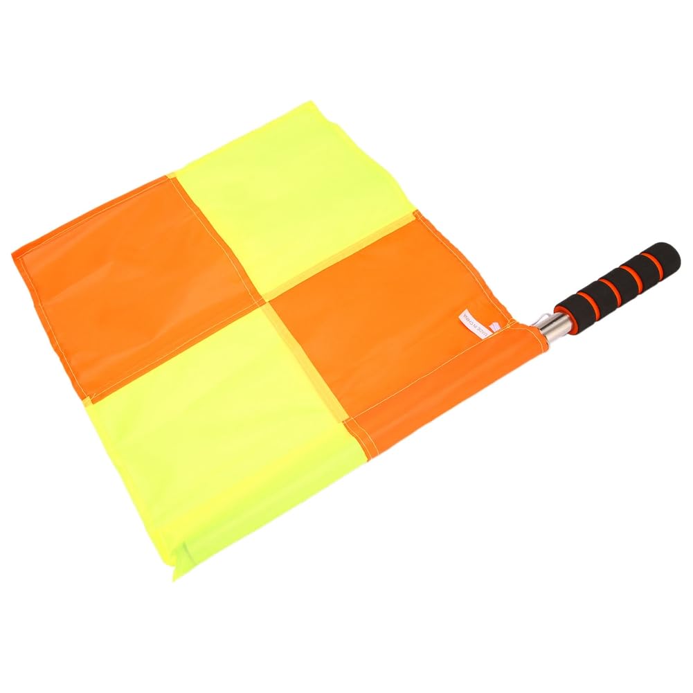 2 banderas de árbitro de fútbol con bolsa de transporte de fútbol línea lateral juez de línea lateral juego deportivo banderas árbitro equipo