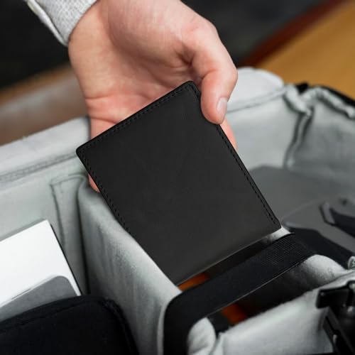 RFID Blocking Genuine Leather Wallet for Men Slim Bifold Design Lightweight Minimalist Wallet for Work and Shopping (Black)4