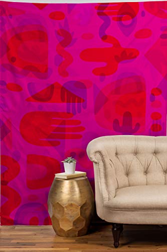 Image of Society6 Doodle by Meg Neon Cutout Print Tapestry, 60 in x 80 in, Multi