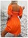 Floerns Women's Puff Short Sleeve Boho Dress Square Neck Summer A Line Dresses Orange Small